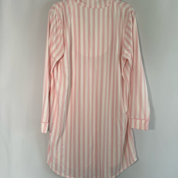 Charter Club NWT Pink and White Striped Pajama Shirt Nightgown Old Money XL - Picture 7 of 7